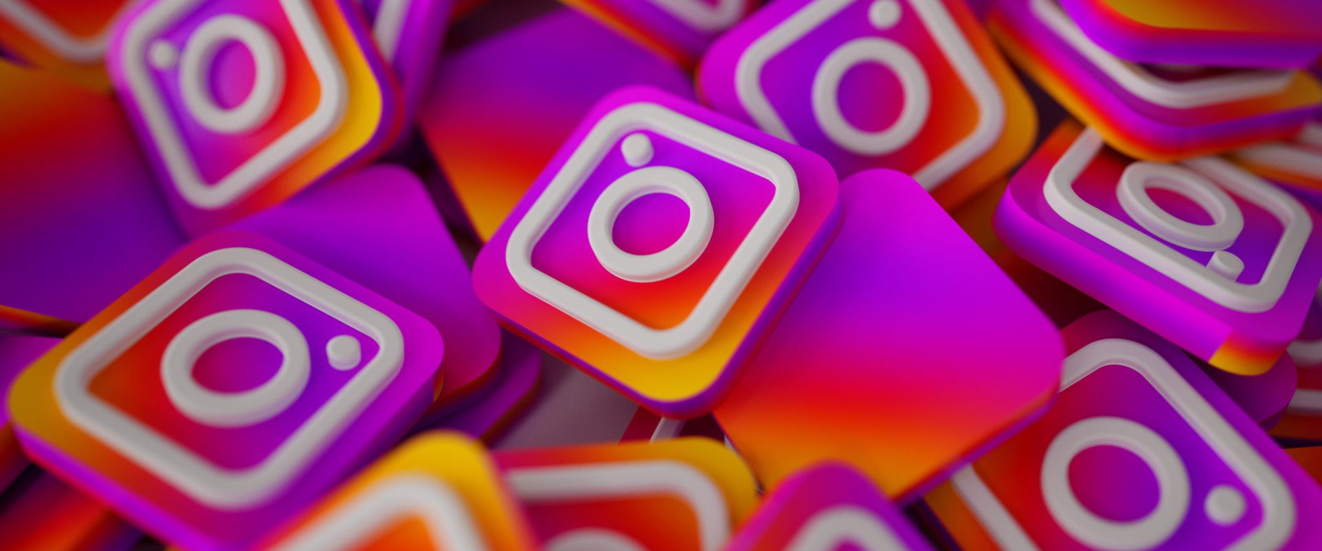 Pile of 3D Instagram Logos